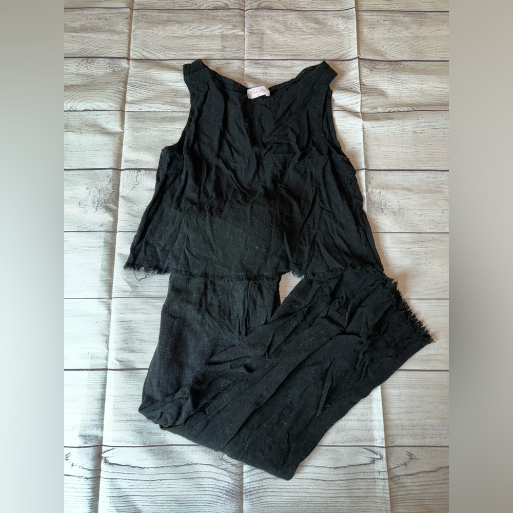 Pink Lily Black Sleeveless Jumpsuit